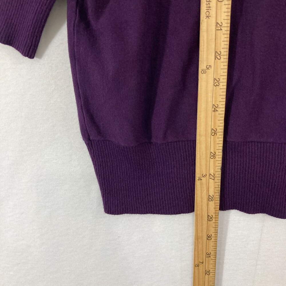 Cable & Gauge Sweater size 3X Purple Round Neck Soft Light Knit Embellished‎ - Picture 5 of 9